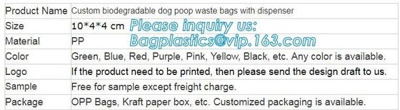 biodegradable dog poop bags/dog waste bags with dispenser, Dog Waste Bags with Dispenser and Leash Clip/Pet waste bag