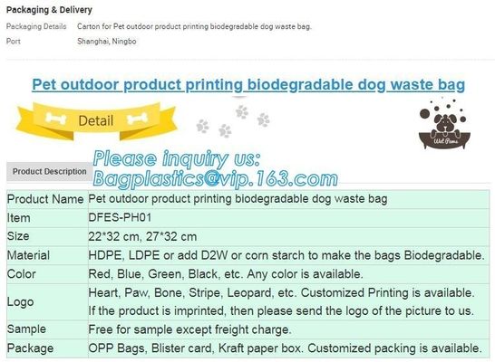 China Customized Fashion Plastic bone shape dog poop waste garbage bag dispenser / Plastic Dog Waste Poop Bag For Pet