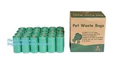 Eco-friendly 120Bags Pet Waste HDPE Plastic Bag with Handle Easy to Tie, Pet Dog Waste bags Poop for Bags on Board biode