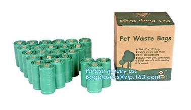 Eco-friendly 120Bags Pet Waste HDPE Plastic Bag with Handle Easy to Tie, Pet Dog Waste bags Poop for Bags on Board biode