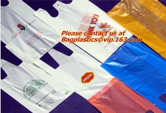 Vest Handle Sealing bags, Handle bags, Degradable T-shirt bag,biodegardable t-shirt bag