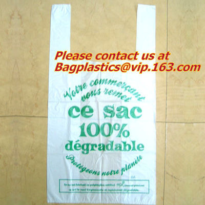 plastic garbage bag, t-shirt bag on roll, pe garbage bag, China HDPE T-shirt bags on roll