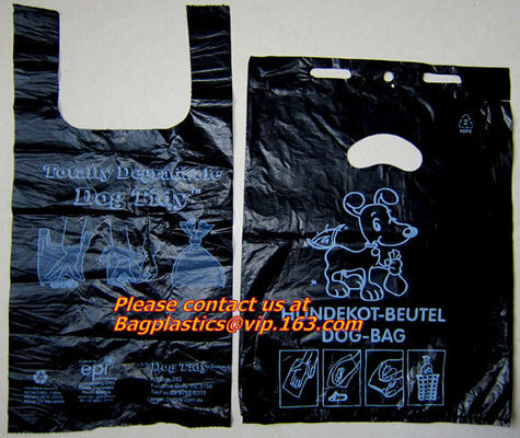 HDPE biodegradable bags, biodegadrable T-shirt bag,100%biodegradable bag EN13432