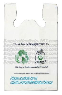 Go Green Bamboo Biodegradable Eco-friendly Reusable Plastic T-Shirt Bags Handles Shopping,Compostable Grocery Shopping