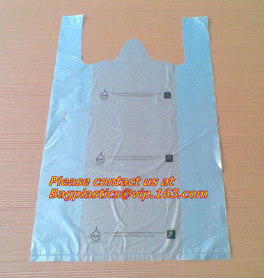 Go Green Bamboo Biodegradable Eco-friendly Reusable Plastic T-Shirt Bags Handles Shopping,Compostable Grocery Shopping