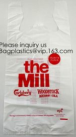 Large Plastic Grocery T-Shirt Bags - Plain White,Thank You Grocery Shopping Bags Biodegradable Reusable Recyclable Pack