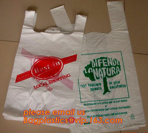 T-Shirt Carry-Out Shopping Plastic Bags Most Popular Supermarket Size,Merchandise Bags Multi-Use Medium Size, Blue Plain