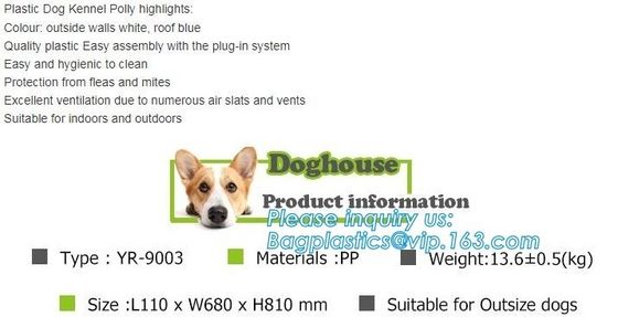 Outdoor garden cage used plastic pet house kennel for large dog, Waterproof Plastic Outdoor Dog House Dog Kennels For Do