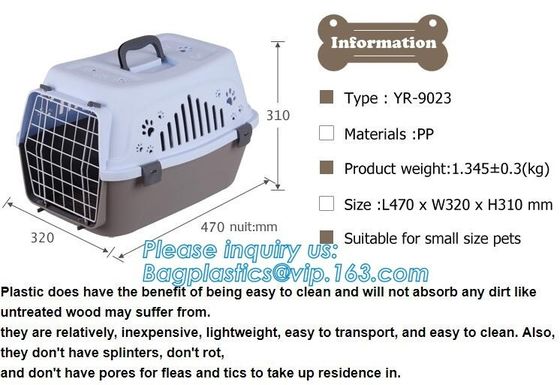 Transport Box Pet Air Box Travel Carrier Cages Portable Plastic Dog Carrier, Dog Box Cages------Durable Plastic Aviation