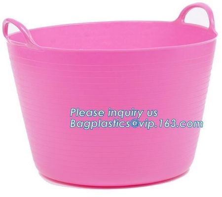 Plastic Laundry basket, organizer basket with customized size, laundry storage bag laundry basket with two pockets from