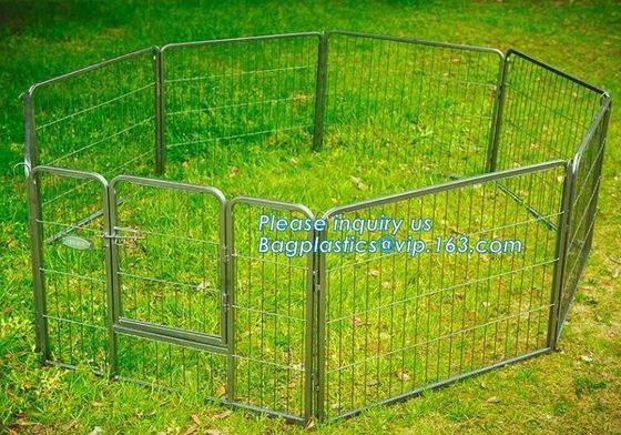 Aluminum simple easily assembled Big single-door large steel dog animal cage, Puppy Cage 8 Panel Metal Fence Run Garden