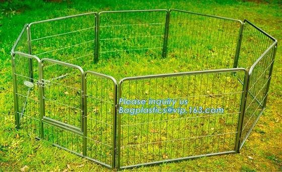 Aluminum simple easily assembled Big single-door large steel dog animal cage, Puppy Cage 8 Panel Metal Fence Run Garden