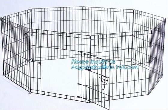 Aluminum simple easily assembled Big single-door large steel dog animal cage, Puppy Cage 8 Panel Metal Fence Run Garden