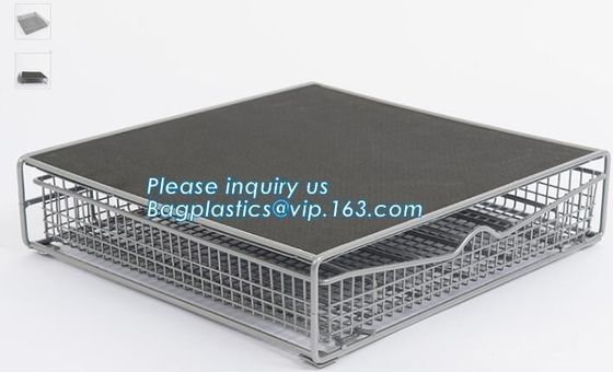 Coffee pod storage drawer, customized iron metal mesh coffee pod storage organizer 36 k cup drawer, Kitchen King Coffee