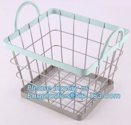 supermarket custom oblong wire metal storage baskets, Rose-Gold Fruit Baskets Storage Baskets Metal Wire Baskets, wire