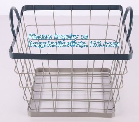 supermarket custom oblong wire metal storage baskets, Rose-Gold Fruit Baskets Storage Baskets Metal Wire Baskets, wire