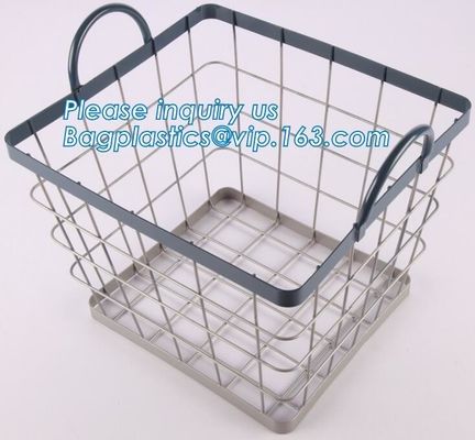 supermarket custom oblong wire metal storage baskets, Rose-Gold Fruit Baskets Storage Baskets Metal Wire Baskets, wire