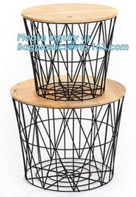 Customized Wire Diameter Stock Pot Cooking Wire Mesh Metal Storage Basket, Industrial Metal Wire Storage Basket With Han