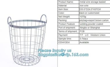 Copper Kichen Metal Wire Fruit storage Basket, Low price metal wire mesh storage baskets, wire metal desk organizer rose