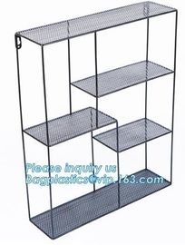 Metal Wire 3 Tier Wall Mounted Kitchen Fruit Produce Bin Rack / Bathroom Towel Baskets/File Organizer Rack, wire functio