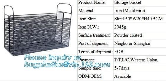 Metal wire magazine office document file holder storage shelf organizer basket, office home organizer tabletop desk top