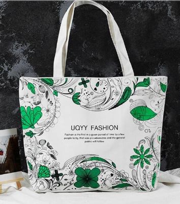 China Custom Logo Promotion Zipper Grocery Shopping 8OZ Canvas Make Up Tote Cotton Bag,350X400MM Custom screen printing