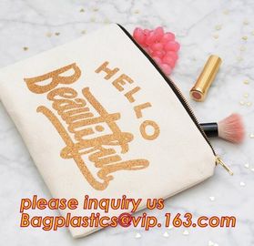 Custom printed fashion make up cosmetic cotton canvas zipper pouch bag,Zipper Canvas Pouch Customized Logo Printed Cotto