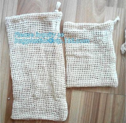 travel Cotton Reusable Net Shopping Tote String Bag Organizer, Sturdy Mesh Produce Bag,Washable Mesh Storage Fruit Veget