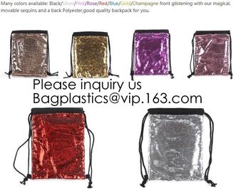 Fashion Bling Sublimation Strapping Sequin Drawstring Backpack Bag,Glitter Mermaid Flip Sequin Bag Outdoor Shoulder Reversib