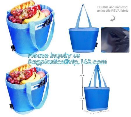 promotional 16 cans insulated cooler tote bag outdoor picnic lunch freezable bag for camping beach travel bags, bagplast