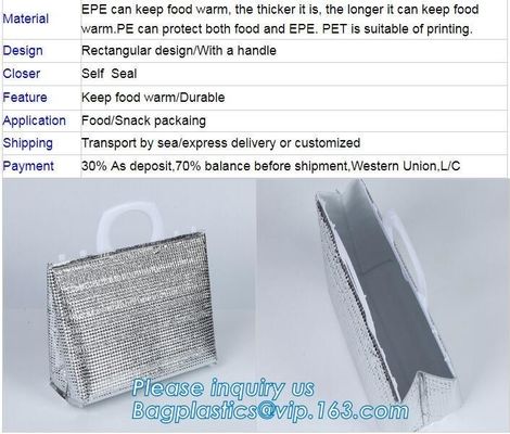 EPE Food Delivery Bag Promotional Insulation thermal seat bag, foldable cooler bag seat,waterproof oxford insulated cool