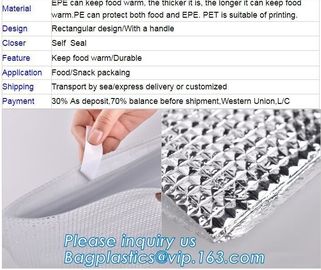 Reusable aluminium foil thermal insulation material cooler bag foPromotional 420D Polyester Insulation Picnic Cooler Bag