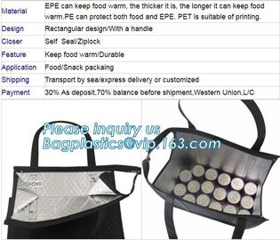 Reusable aluminium Portable pOLYESTER WINE COOLER BAG,FROZEN FOOD,ICE,HOT PIZZA,PICINIC NEED,GROCERY,SHOPPING,FISHING