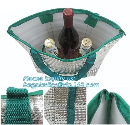 Non-woven laminated thermal insulation cooler bag,custom logo disposable aluminium foil insulation cooler bag BAGEASE