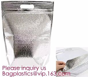 printing zipper closure 100gsm virgin non woven thermal insulation cooler bag,Cooler bag Soft Thermal Lined Coolers Back