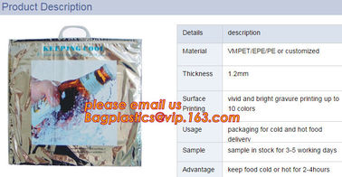 customized insulated aluminum foil light food thermal bag,Portable aluminum foil thermal lined food delivery cooler bag