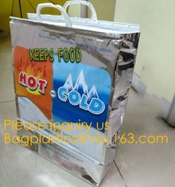 large aluminum foil material thermal insulate cooler bag,insulated jute cooler bag for delivery food cooler bag aluminiu