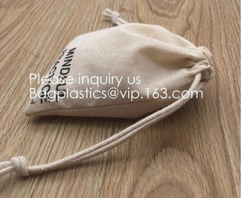 Double Canvas Drawstring Bag Cotton Pouch Gift Sachet Bags Muslin Bag Reusable Tea Bag,Organic Cotton Reusable Produce B