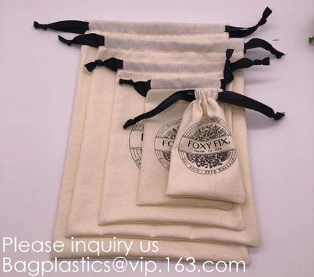 Natural Beige Thick Canvas Drawstring Pouches Produce Bags Muslin Bags Gift Bags Sacks Sachet Bags for Jewelry Candy Fav