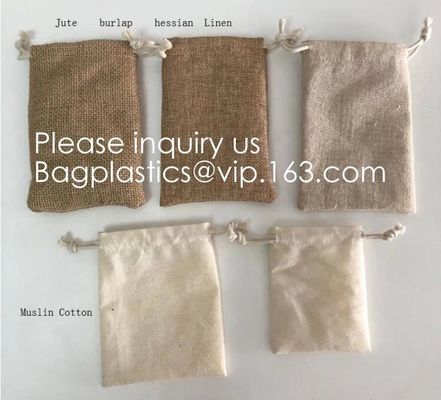 Linen, Jute, Burlap, Hessian, Muslin Cotton, Jewelry, Makeup, Gift, Sweets, Wedding favors Birthday Parties, Wedding eco