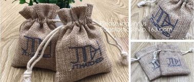 Polyester Fibre Jute Gift Bag Drawstring and Lining 20 Pcs DIY Craft Jewelry Pouch, Storage Linen Burlap Jewelry Pouches