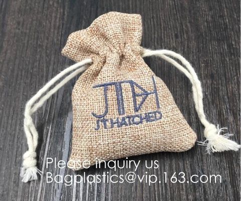 Brulap Candy Bags with Ribbon String Birthday Wedding Party Gift Bags Jewelry Pouches DIY Craft Party Favor Jute Gift Ba