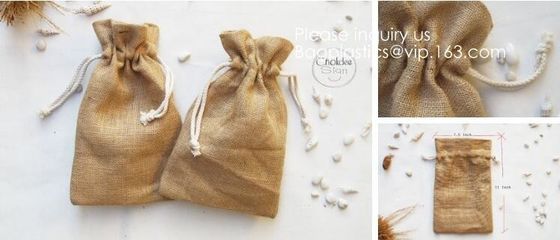 Brulap Candy Bags with Ribbon String Birthday Wedding Party Gift Bags Jewelry Pouches DIY Craft Party Favor Jute Gift Ba