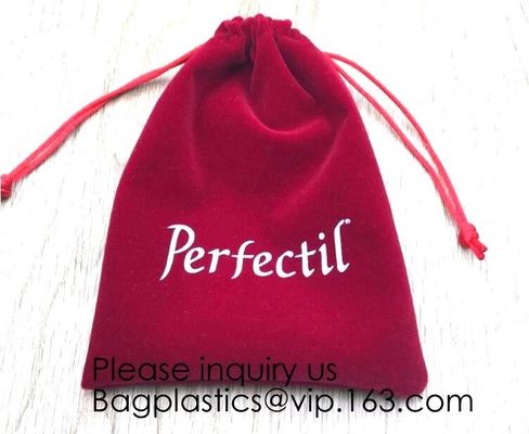 Velvet Cloth Drawstring Pouches Handy Gifts Jewelry Bags,Cream Drawstrings Velvet Bags for Jewelry, Gift, Wedding Favors