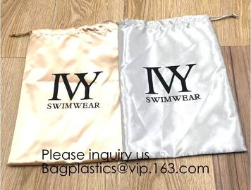 Satin Gift Bags Wedding Favor Drawstring Bags Baby Shower Christmas Gift Bag,Customized Logo Thick Gold Satin Hair Exten