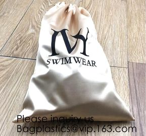 Satin Gift Bags Wedding Favor Drawstring Bags Baby Shower Christmas Gift Bag,Customized Logo Thick Gold Satin Hair Exten