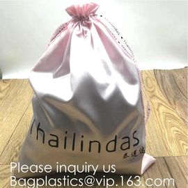 Satin Gift Bags Wedding Favor Drawstring Bags Baby Shower Christmas Gift Bag,Customized Logo Thick Gold Satin Hair Exten