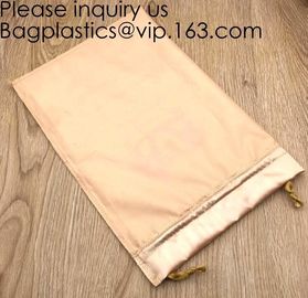 Soft And Shinny White Silk Drawstring Pouch,Nude Color Satin Drawstring Bag,Promotional Satin Cosmetic Bag, package pac