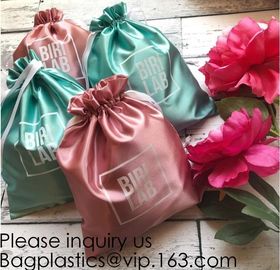 Soft Toy Storage Satin Bag With Drawstring,Promotional Red Wine Color Satin Packaging Bag,Hot selling Fancy Pink Satin J