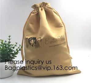 Satin Gift Bag With Logo Printing,Personalized White Satin Pouch Bag, Satin Drawstring pouch bag,Plain Square Bottom Sat